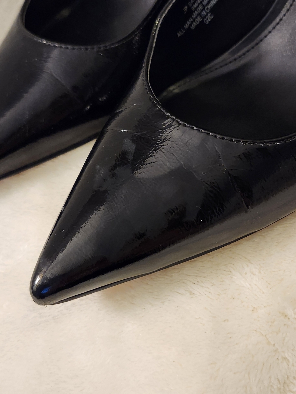 Jessica Simpson Black Patent Pointed-Toe Ankle Strap Heels - Picture 4 of 4